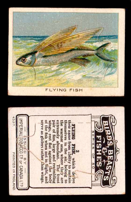 1923 Birds, Beasts, Fishes C1 Imperial Tobacco Vintage Trading Cards Singles #3 Flying Fish  - TvMovieCards.com