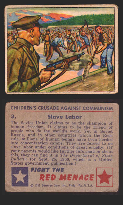 1951 Red Menace Vintage Trading Cards #1-48 You Pick Singles Bowman Gum 3   Slave Labor  - TvMovieCards.com