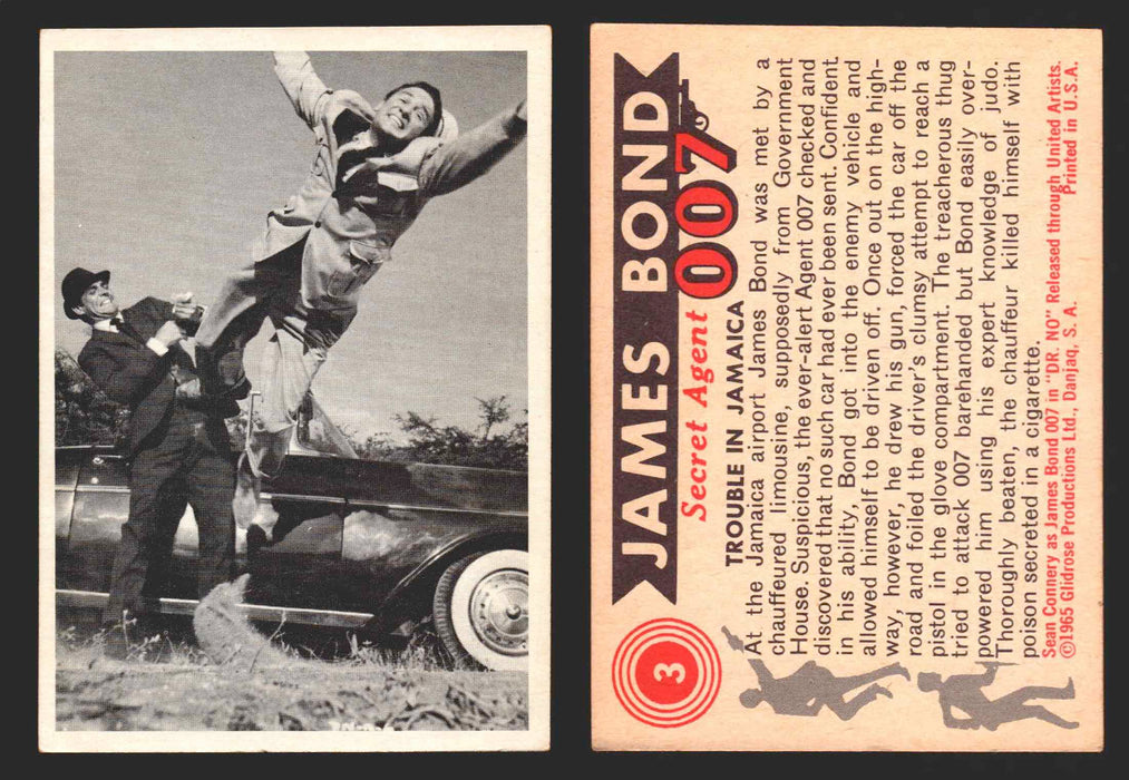 1965 James Bond 007 Glidrose Vintage Trading Cards You Pick Singles #1-66 3   Trouble In Jamaica  - TvMovieCards.com