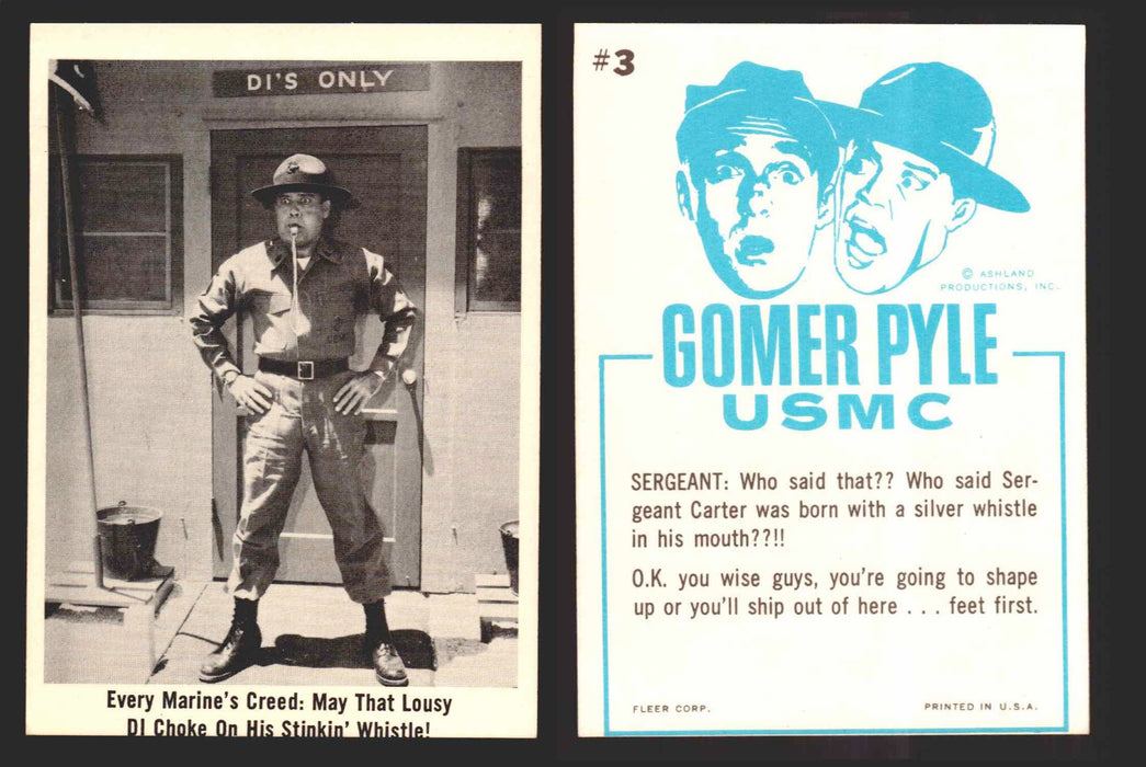 1965 Gomer Pyle Vintage Trading Cards You Pick Singles #1-66 Fleer 3   Every Marine;s creed: May that lousy DI choke on h  - TvMovieCards.com