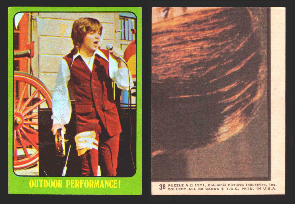 1971 The Partridge Family Series 3 Green You Pick Single Cards #1-88B Topps USA #	 3B   Outdoor Performance!  - TvMovieCards.com