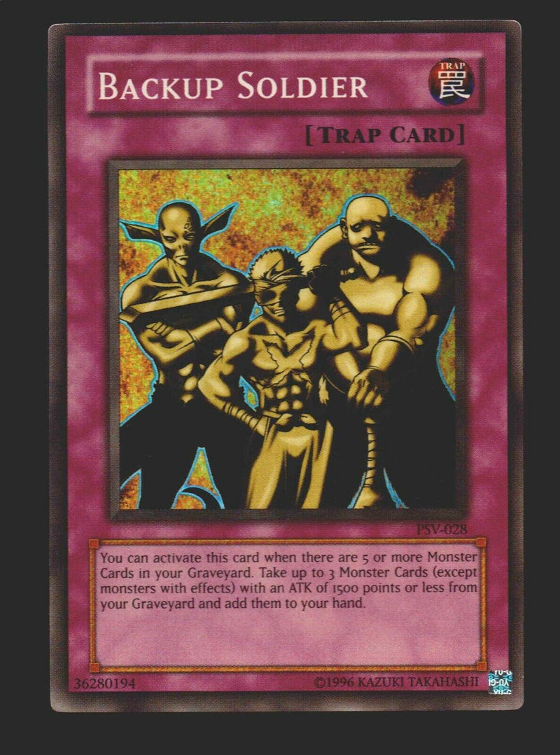 YuGiOh! Backup Soldier PSV-028 Super Rare Holographic Card   - TvMovieCards.com