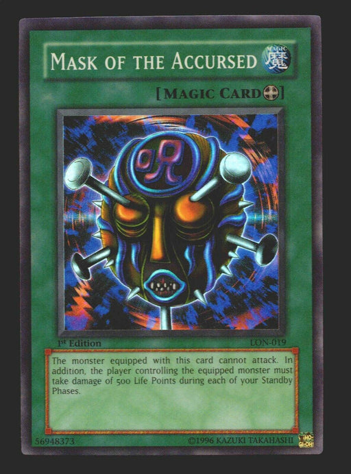 YuGiOh! Mask Of The Accursed LON-019 1st Edition Super Rare Holographic Card   - TvMovieCards.com