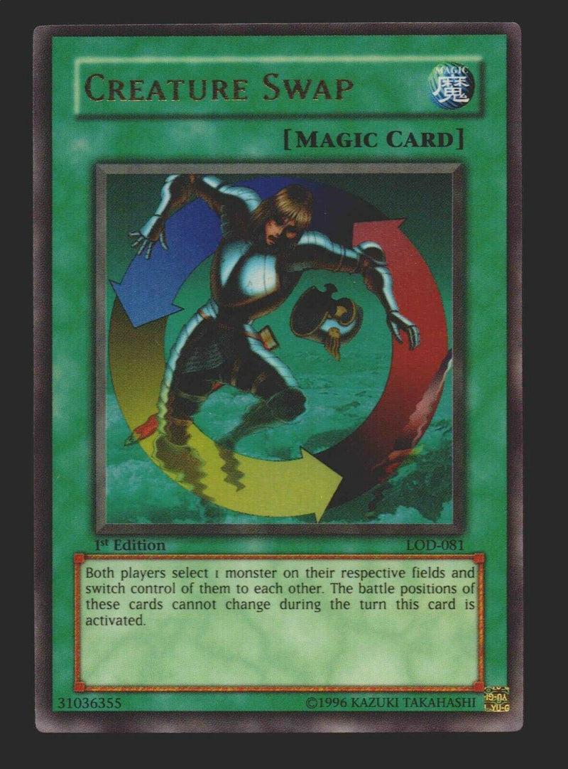 YuGiOh! Creature Swap LOD-081 1st Edition Ultra Rare Holographic Card   - TvMovieCards.com
