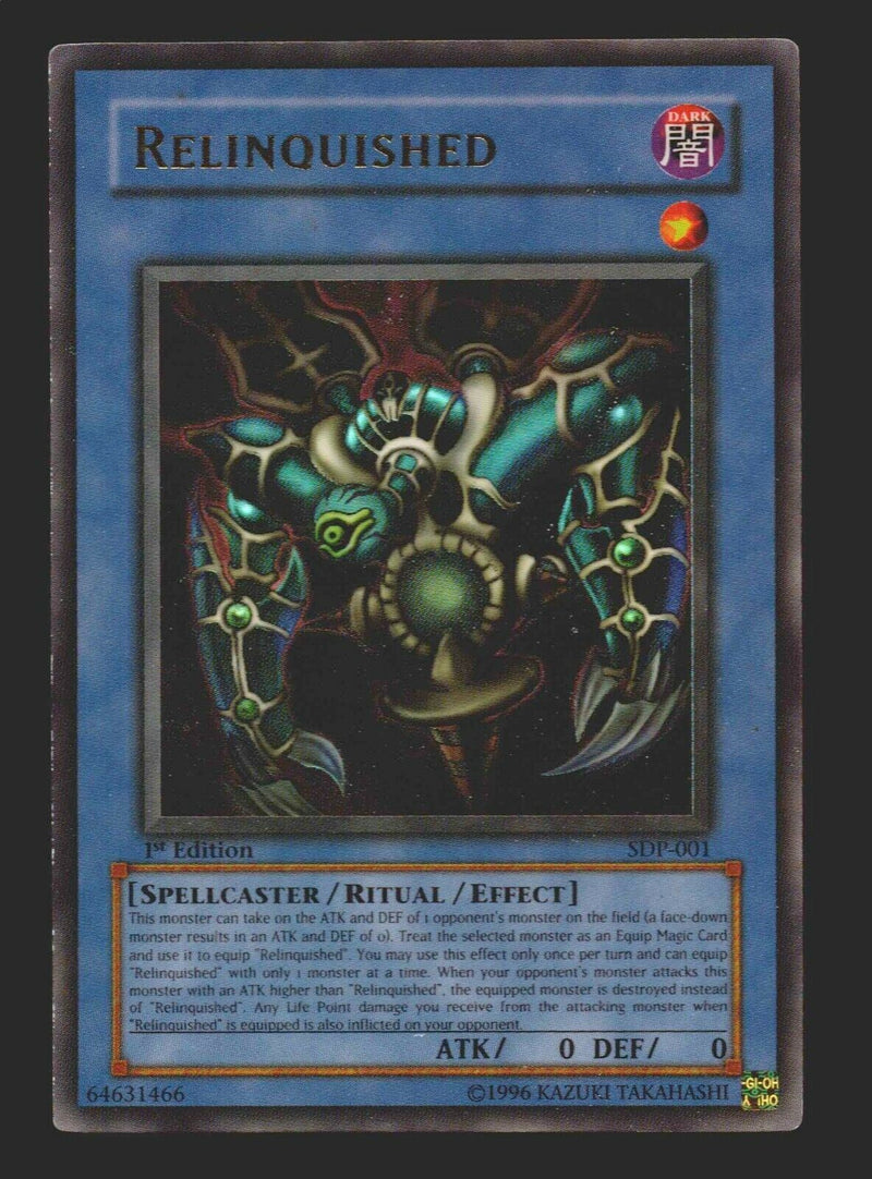 YuGiOh! Relinquished SDP-001 1st Edition Super Rare Holographic Card   - TvMovieCards.com