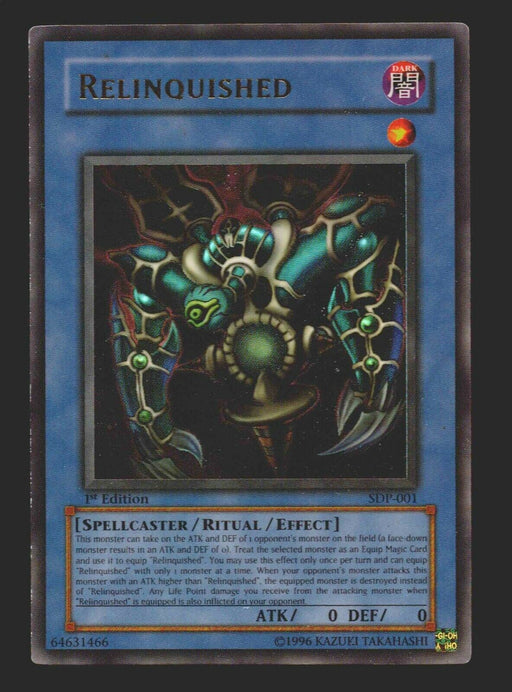 YuGiOh! Relinquished SDP-001 1st Edition Super Rare Holographic Card   - TvMovieCards.com