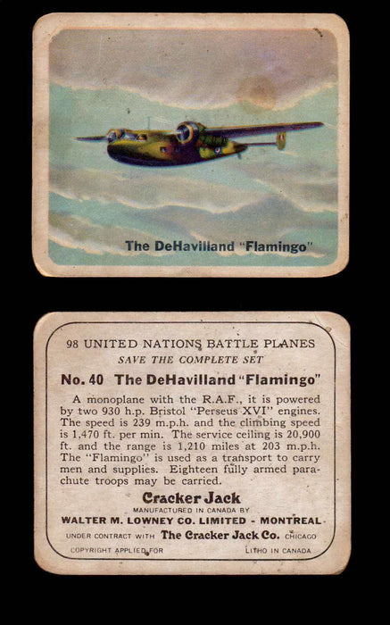 Cracker Jack United Nations Battle Planes Vintage You Pick Single Cards #1-70 #40  - TvMovieCards.com
