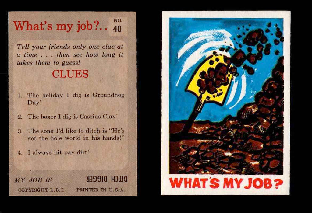1965 What's my Job? Leaf Vintage Trading Cards You Pick Singles #1-72 #40  - TvMovieCards.com