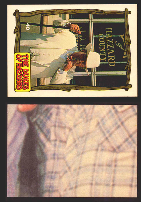 1983 Dukes of Hazzard Vintage Trading Cards You Pick Singles #1-#44 Donruss 40   Boss Hogg in front of the bank  - TvMovieCards.com