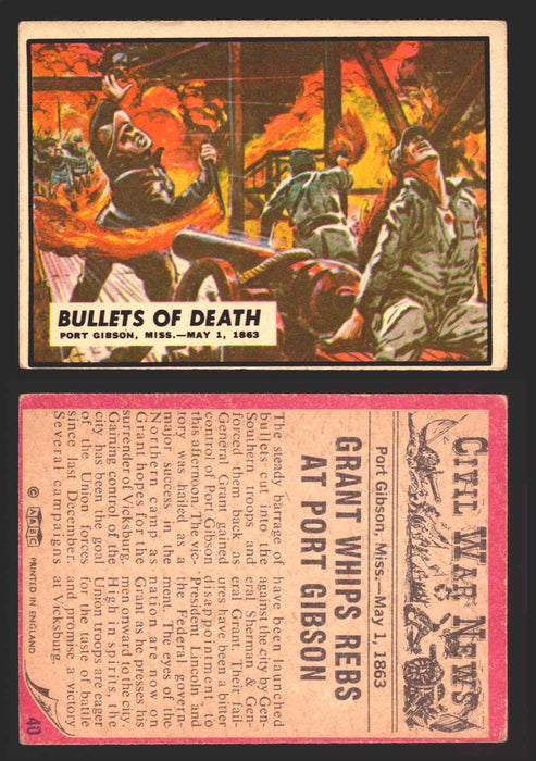 Civil War News Vintage Trading Cards A&BC Gum You Pick Singles #1-88 1965 40   Bullets of Death  - TvMovieCards.com