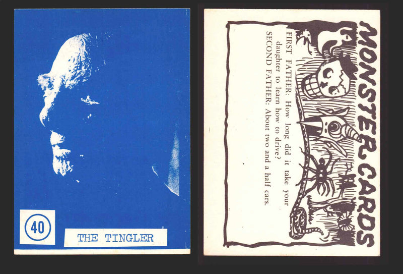 1965 Blue Monster Cards Vintage Trading Cards You Pick Singles #1-84 Rosen 40   The Tingler  - TvMovieCards.com