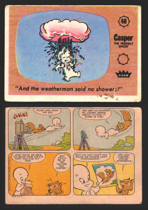 1960 Casper The Ghost Fleer Vintage Trading Card You Pick Singles #1-#66 40   "And the weatherman said no showers!"  - TvMovieCards.com