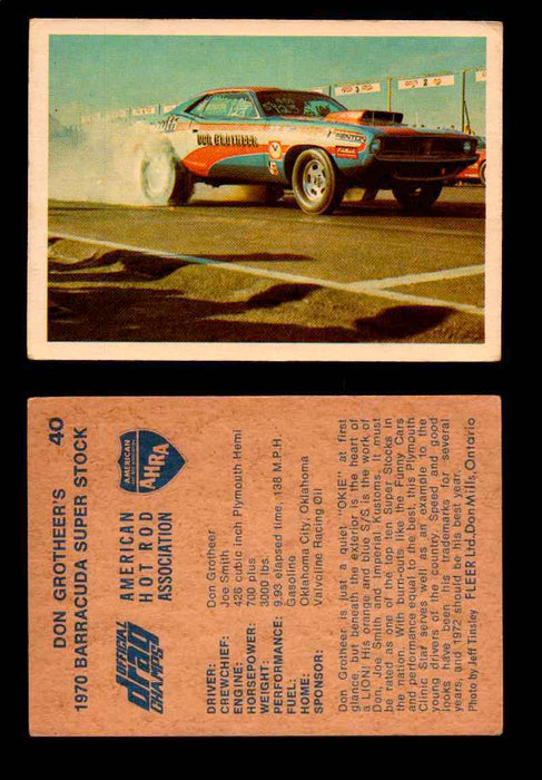 AHRA Official Drag Champs 1971 Fleer Canada Trading Cards You Pick Singles #1-63 40   Don Grotheer's                                   1970 Barracuda Super Stock  - TvMovieCards.com