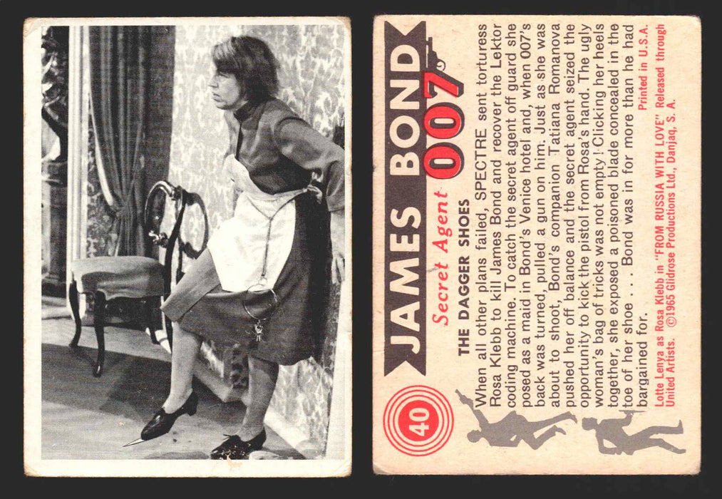1965 James Bond 007 Glidrose Vintage Trading Cards You Pick Singles #1-66 40   The Dagger Shoes  - TvMovieCards.com