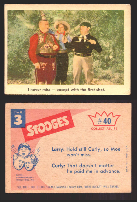 1959 Three 3 Stooges Fleer Vintage Trading Cards You Pick Singles #1-96 #40  - TvMovieCards.com