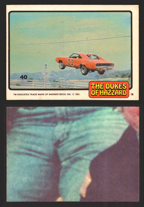 1981 Dukes of Hazzard Sticker Trading Cards You Pick Singles #1-#66 Donruss 40   The General Lee Flying through the Air  - TvMovieCards.com