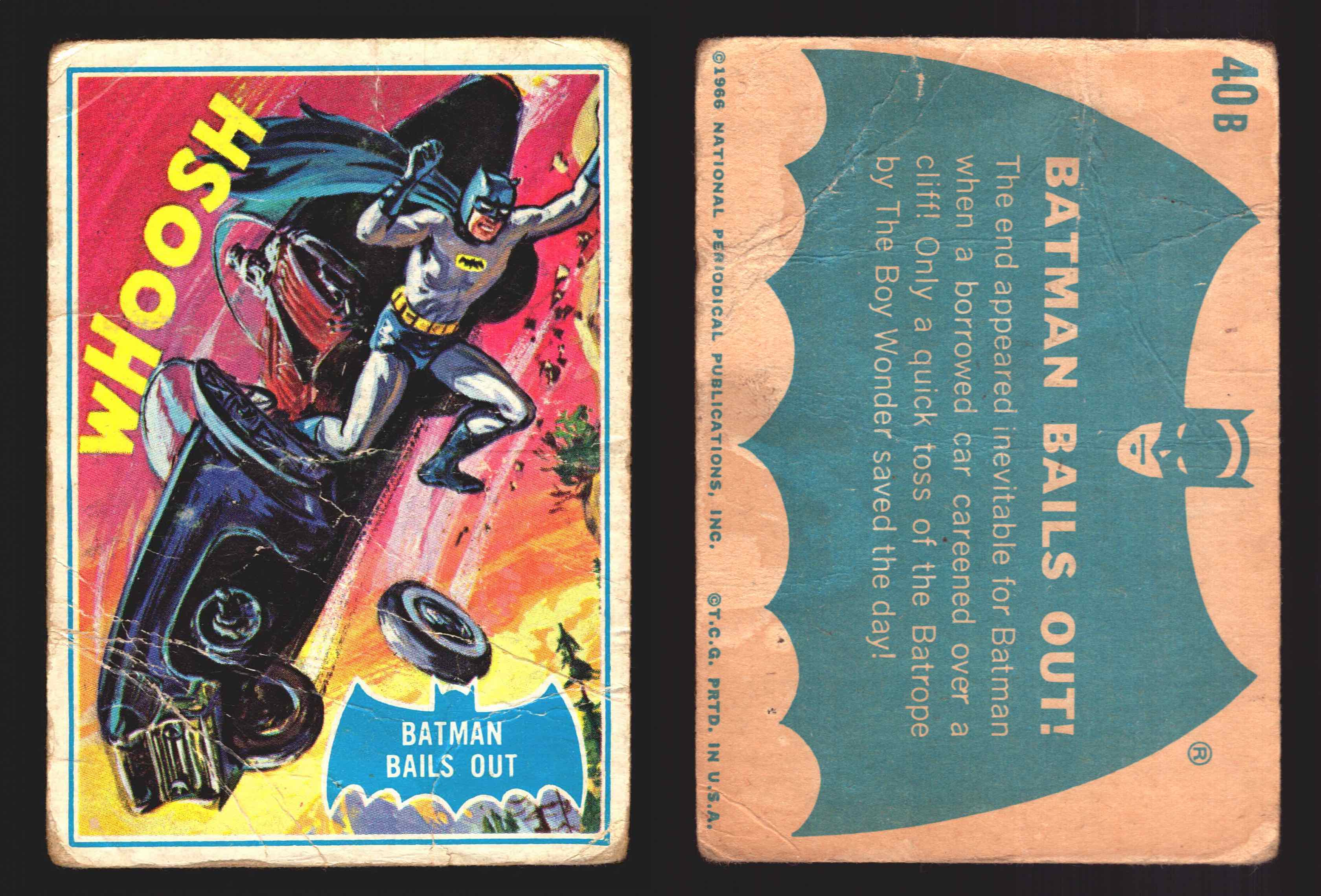 1966 Batman Puzzle B (Blue Bat) Vintage Trading Card You Pick