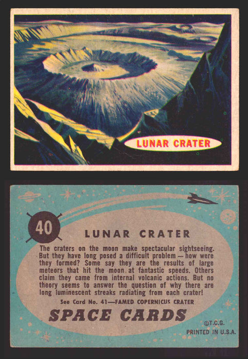 1957 Space Cards Topps Vintage Trading Cards #1-88 You Pick Singles 40   Lunar Crater  - TvMovieCards.com