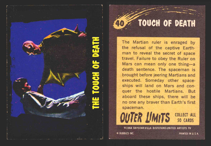 1964 Outer Limits Bubble Inc Vintage Trading Cards #1-50 You Pick Singles #40  - TvMovieCards.com