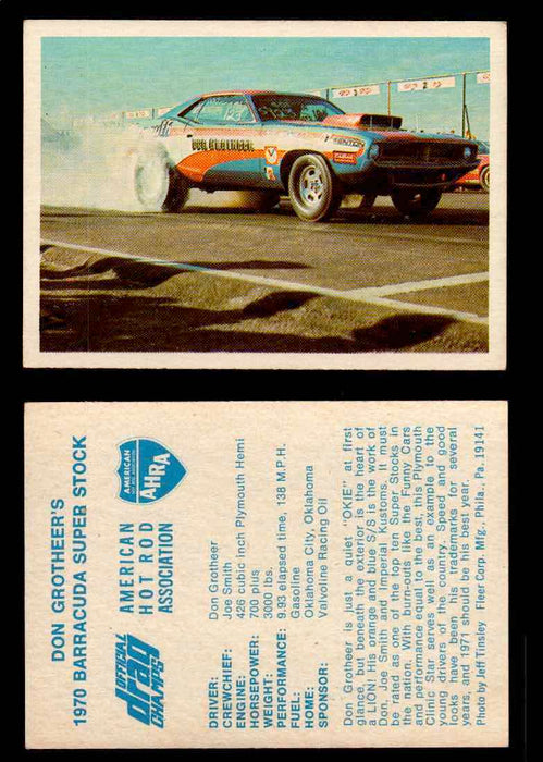 AHRA Official Drag Champs 1971 Fleer Vintage Trading Cards You Pick Singles 40   Don Grotheer's                                   1970 Barracuda Super Stock  - TvMovieCards.com