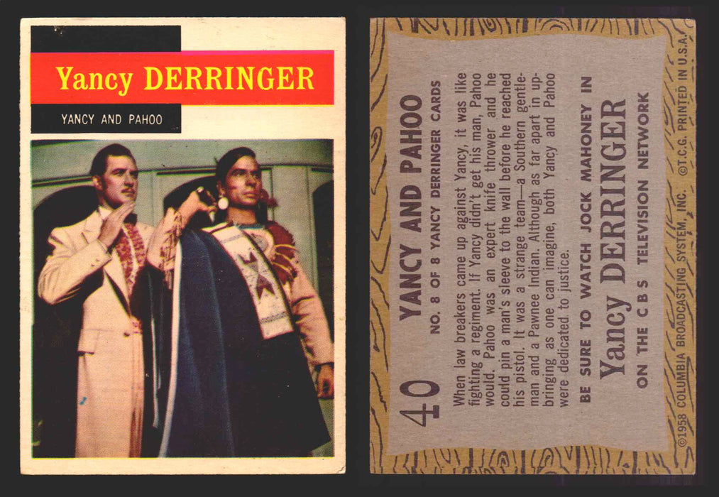 1958 TV Westerns Topps Vintage Trading Cards You Pick Singles #1-71 40   Yancy and Pahoo  - TvMovieCards.com