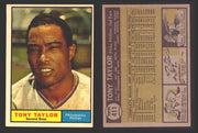 1961 Topps Baseball Trading Card You Pick Singles #400-#499 VG/EX #	411 Tony Taylor - Philadelphia Phillies  - TvMovieCards.com