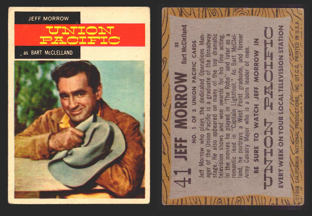 1958 TV Westerns Topps Vintage Trading Cards You Pick Singles #1-71 41   Jeff Morrow as Bart McClelland  - TvMovieCards.com