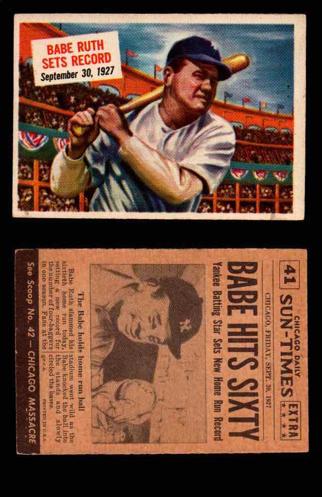 1954 Scoop Newspaper Series 1 Topps Vintage Trading Cards You Pick Singles #1-78 41   Babe Ruth Sets Record  - TvMovieCards.com