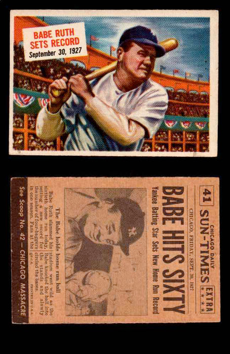 1954 Scoop Newspaper Series 1 Topps Vintage Trading Cards You Pick Singles #1-78 41   Babe Ruth Sets Record  - TvMovieCards.com