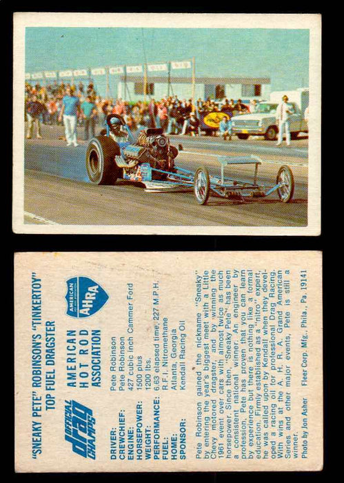AHRA Official Drag Champs 1971 Fleer Vintage Trading Cards You Pick Singles 41   "Sneaky Pete" Robinson's "Tinkertoy"             Top Fuel Dragster  - TvMovieCards.com