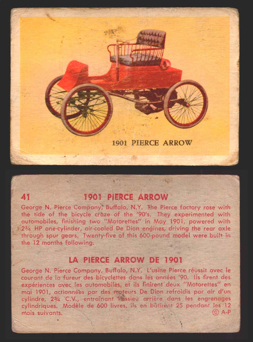1959 Parkhurst Old Time Cars Vintage Trading Card You Pick Singles #1-64 V339-16 41	1901 Pierce Arrow  - TvMovieCards.com