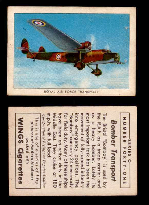 1942 Modern American Airplanes Series C Vintage Trading Cards Pick Singles #1-50 41	 	Royal Air Force Transport  - TvMovieCards.com