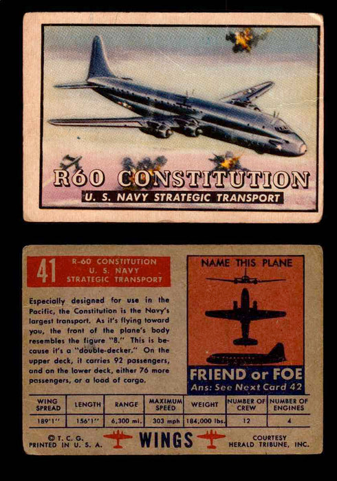 1952 Wings Topps TCG Vintage Trading Cards You Pick Singles #1-100 #41  - TvMovieCards.com