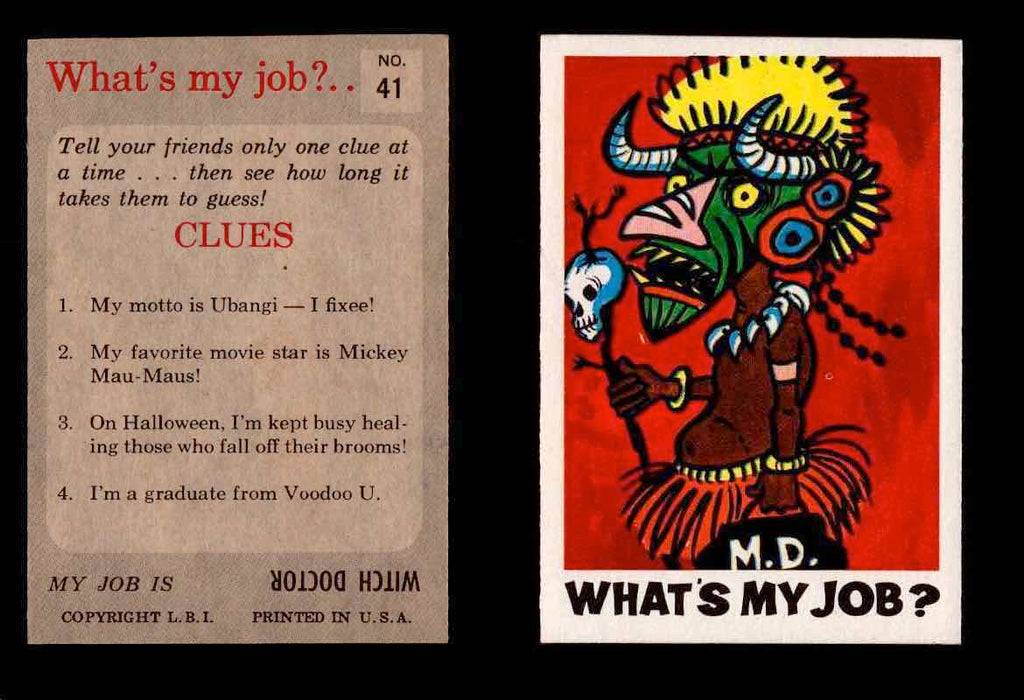 1965 What's my Job? Leaf Vintage Trading Cards You Pick Singles #1-72 #41  - TvMovieCards.com