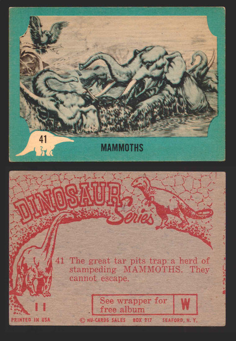 1961 Dinosaur Series Vintage Trading Card You Pick Singles #1-80 Nu Card 41	Mammoths  - TvMovieCards.com