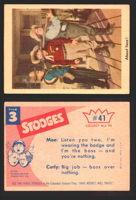 1959 Three 3 Stooges Fleer Vintage Trading Cards You Pick Singles #1-96 #41  - TvMovieCards.com