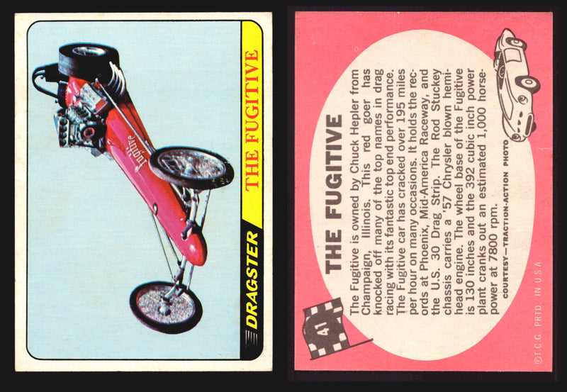 Hot Rods Topps 1968 George Barris Vintage Trading Cards #1-66 You Pick Singles #41 The Fugitive  - TvMovieCards.com