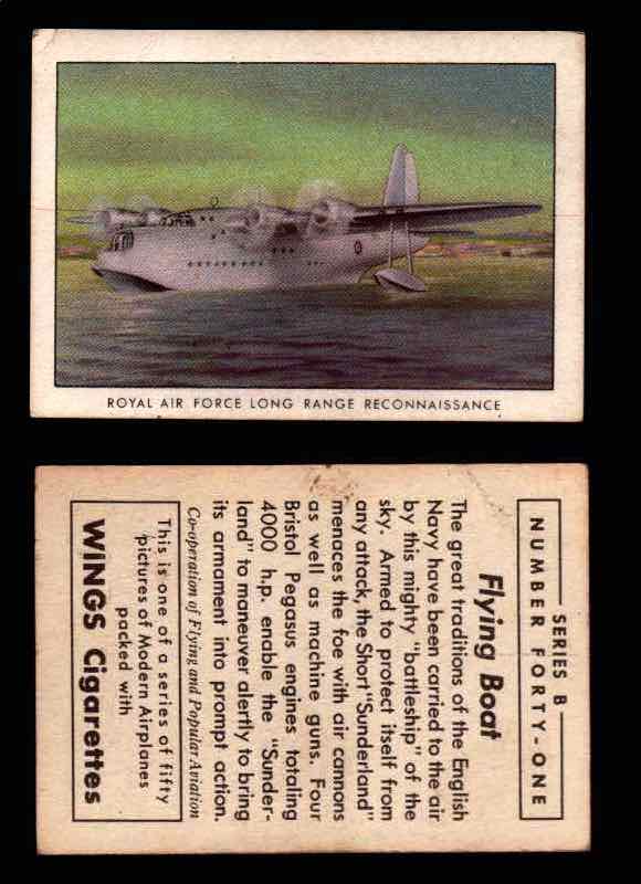 1941 Modern American Airplanes Series B Vintage Trading Cards Pick Singles #1-50 41	 	Royal Air Force Long Range Reconnaissance  - TvMovieCards.com