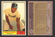 1961 Topps Baseball Trading Card You Pick Singles #400-#499 VG/EX #	423 Charlie Neal SP - Los Angeles Dodgers SP  - TvMovieCards.com