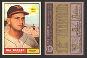 1961 Topps Baseball Trading Card You Pick Singles #400-#499 VG/EX #	428 Ray Barker - Baltimore Orioles RC SP  - TvMovieCards.com