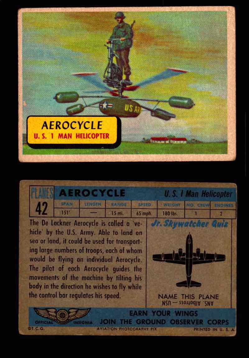 1957 Planes Series I Topps Vintage Card You Pick Singles #1-60 #42  - TvMovieCards.com