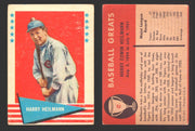 1961 Fleer Baseball Greats Trading Card You Pick Singles #1-#154 VG/EX 42 Harry Heilmann  - TvMovieCards.com