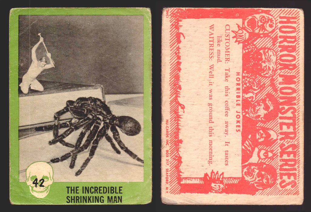 1961 Horror Monsters Series 1 Green Trading Card You Pick Singles #1-66 NuCard #	 42   The Incredible Shrinking Man  - TvMovieCards.com