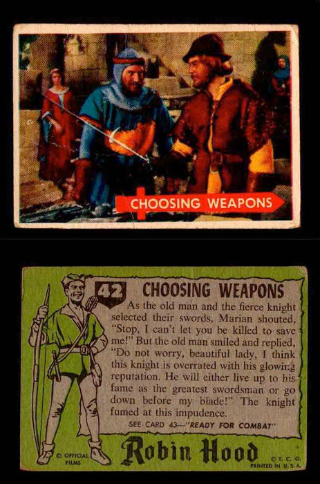 1957 Robin Hood Topps Vintage Trading Cards You Pick Singles #1-60 #42  - TvMovieCards.com