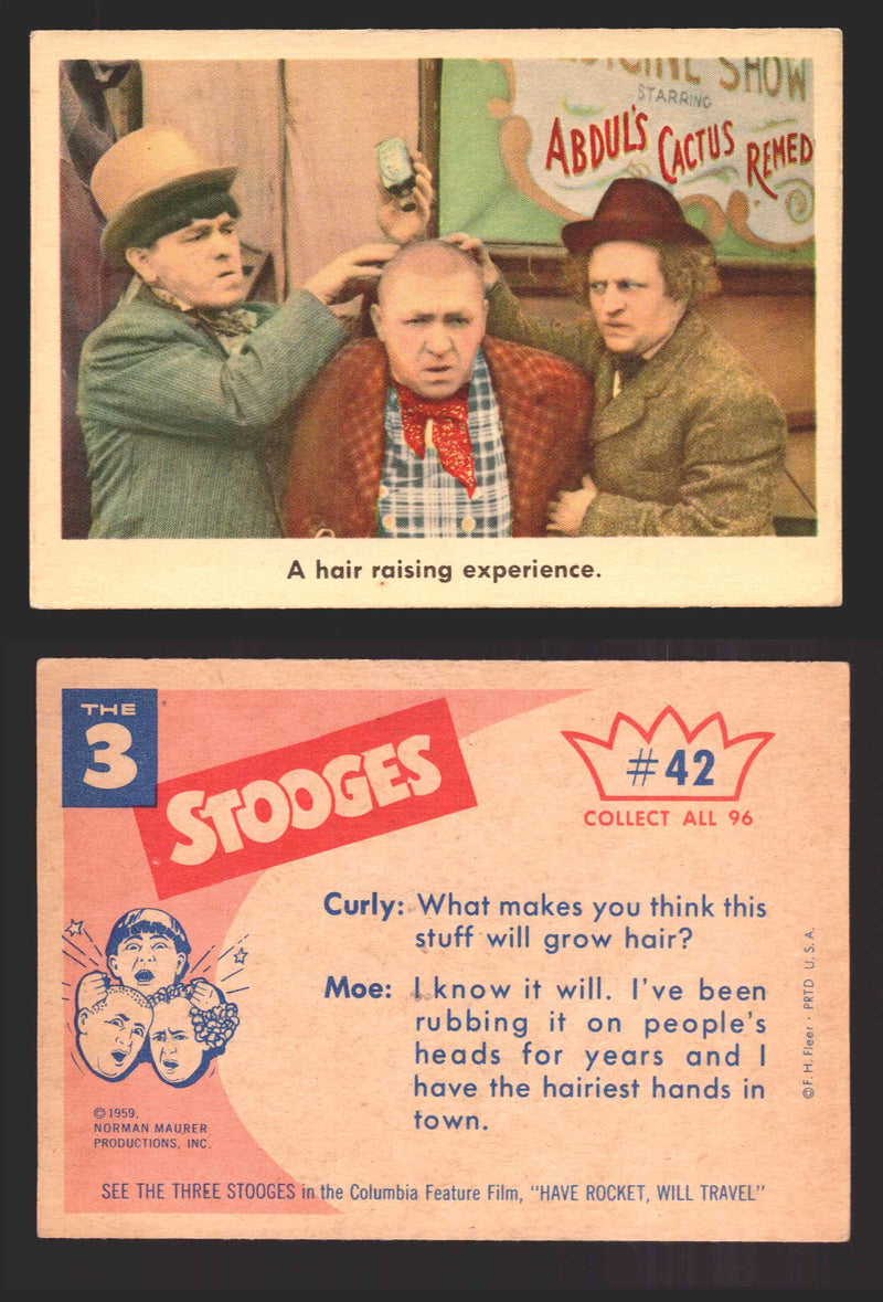 1959 Three 3 Stooges Fleer Vintage Trading Cards You Pick Singles #1-96 #42  - TvMovieCards.com