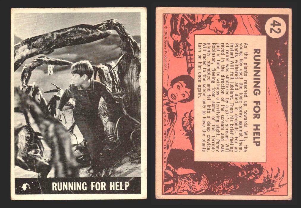 1966 Lost In Space Topps Vintage Trading Card #1-55 You Pick Singles #	 42   Running For Help (creased)  - TvMovieCards.com