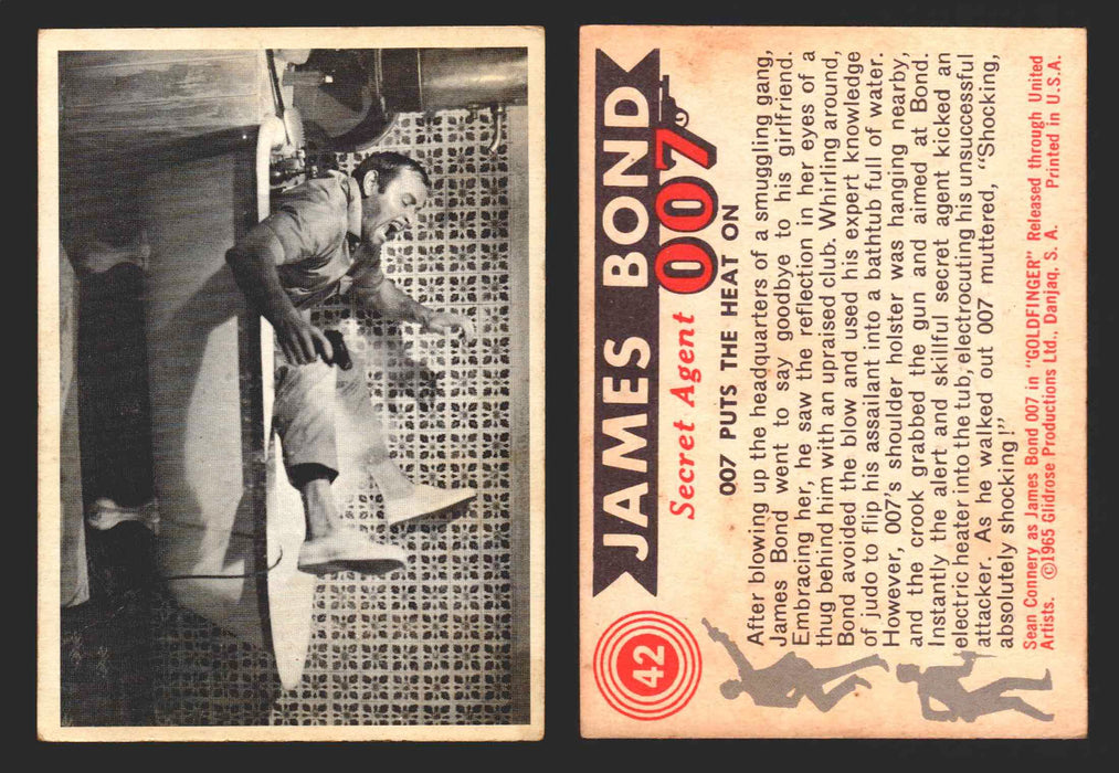 1965 James Bond 007 Glidrose Vintage Trading Cards You Pick Singles #1-66 42   007 Puts The Heat On  - TvMovieCards.com