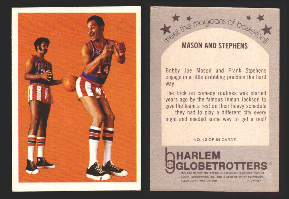 1971 Harlem Globetrotters Fleer Vintage Trading Card You Pick Singles #1-84 42 of 84   Bobby Joe Mason  - TvMovieCards.com