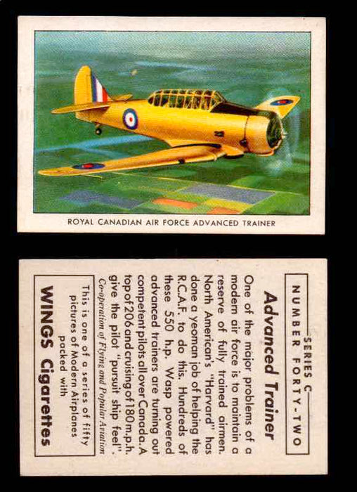 1942 Modern American Airplanes Series C Vintage Trading Cards Pick Singles #1-50 42	 	Royal Canadian Air Force Advanced Trainer  - TvMovieCards.com