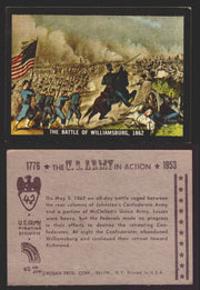 1961 The U.S. Army in Action 1776-1953 Trading Cards You Pick Singles #1-64 42   The Battle of Williamsburg 1862  - TvMovieCards.com